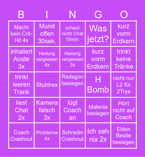 Riirex Bingo Card