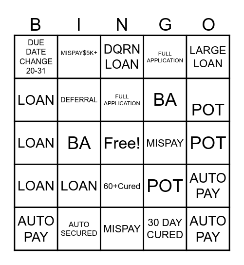 570 BINGO Card