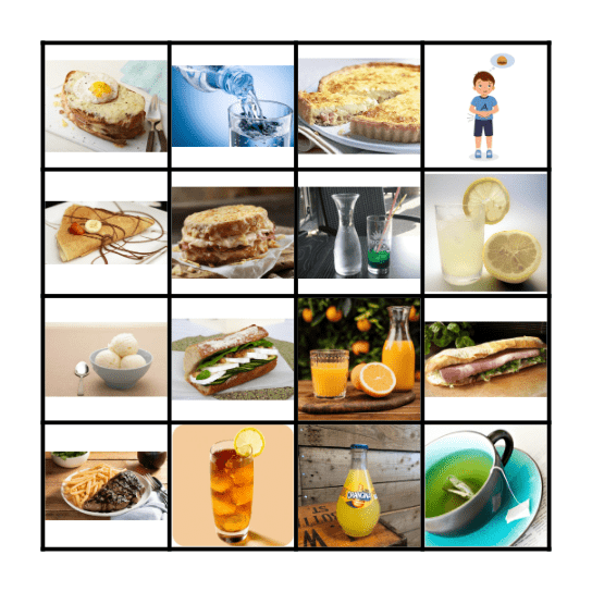 Je prends ... Bingo Card