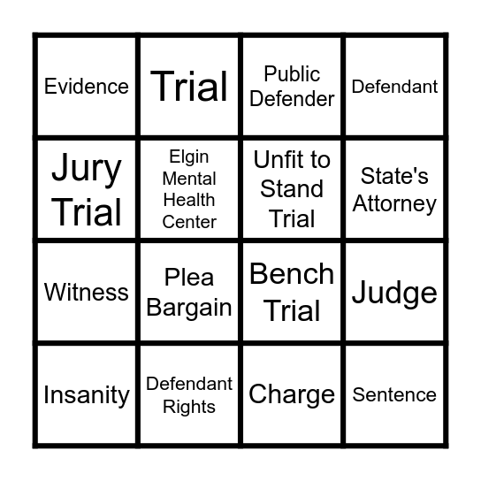 UST BINGO TERMS Bingo Card