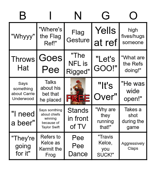 David's Football Sunday Bingo! Bingo Card