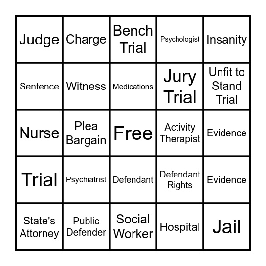 UST BINGO TERMS Bingo Card