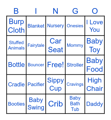 Baby Shower Bingo Card