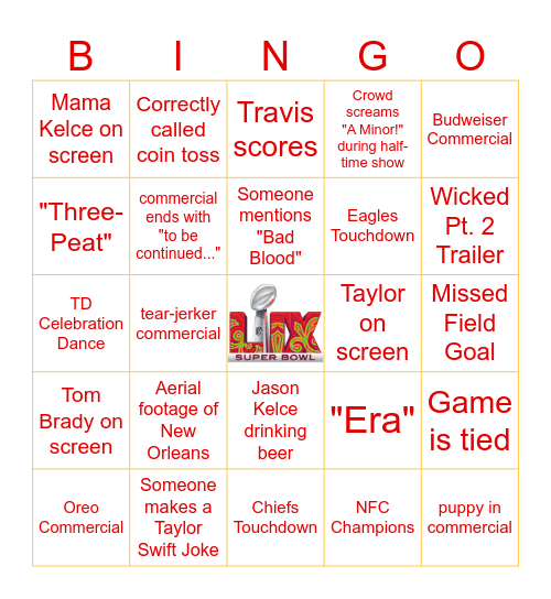 super bowl ads bingo