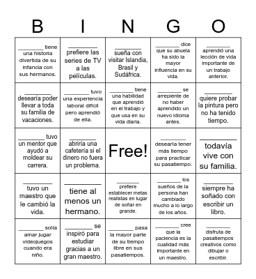 La Reunión Bingo Card
