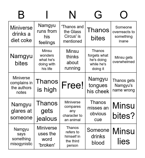 Why'd you only call me when you're high bingo Card