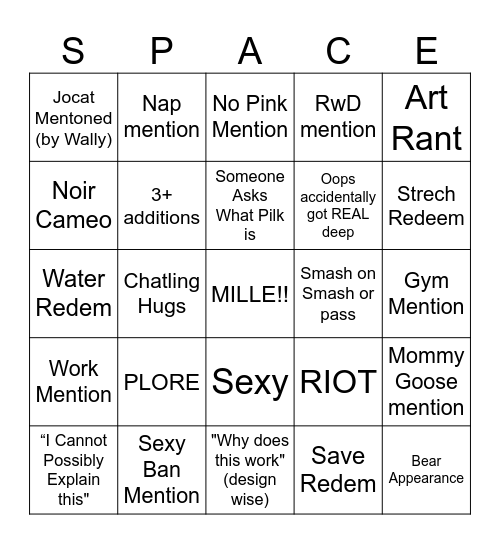 Creature Feature Bingo Card