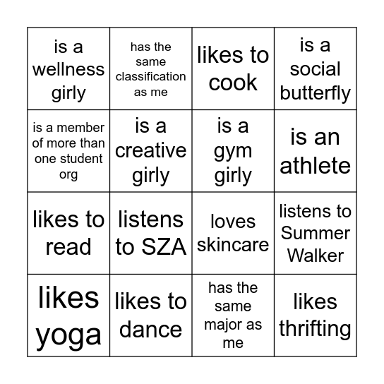 GALENTINE'S DAY BINGO <3 Bingo Card