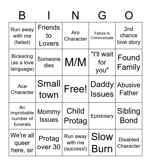 Trope BINGO Card