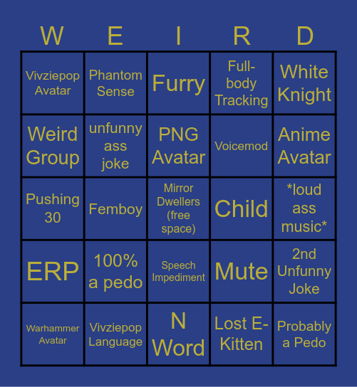 VRChat Bingo Card