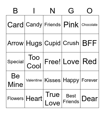 Valentine Bingo Card