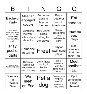 Til Death Do Us Party Bingo Card