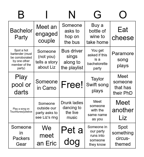 Til Death Do Us Party Bingo Card