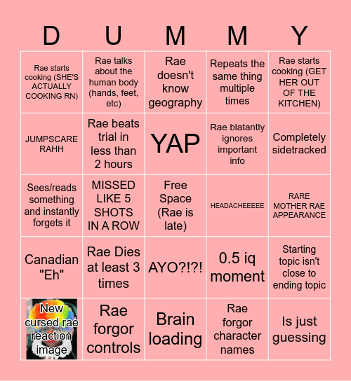 RAE'S DANGANRONPA BINGO CARD 2025 REAL ANY% 1 HOUR SPEEDRUN THING ***NOT CLICKBAIT*** Bingo Card