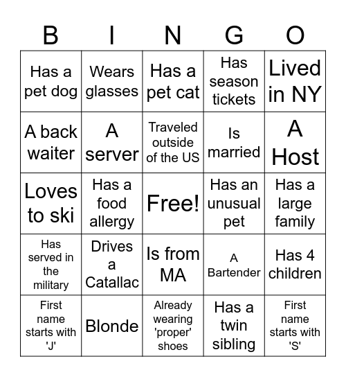 PPP Bingo Card