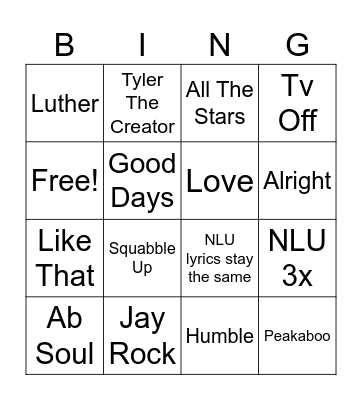 Chris's Card Bingo Card