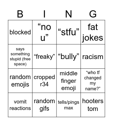 dclogan argument bingo Card