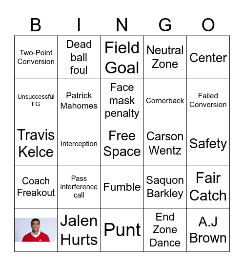 NFL Playoff Bingo Card