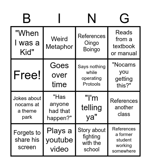 Christy Bingo Card