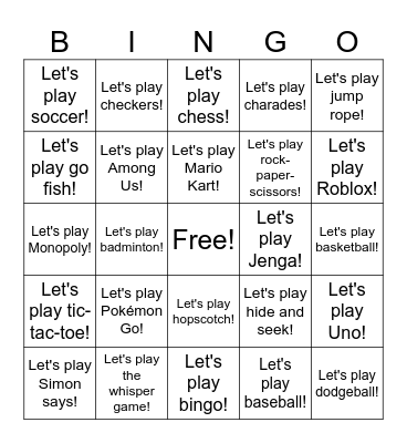 Let's Play Bingo Card