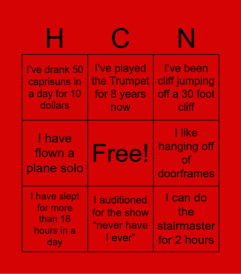 Hoosier Consulting Network Bingo Card