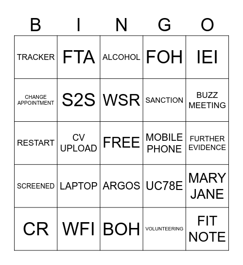 FUN FRIDAY! Bingo Card