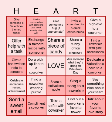 OFFICE LOVE BINGO Card
