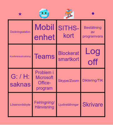 Fredags bingo! ⸜(｡˃ ᵕ ˂ )⸝♡ Bingo Card