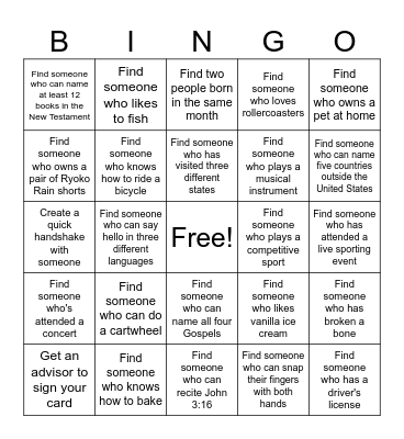 GYM BINGO CARD Bingo Card