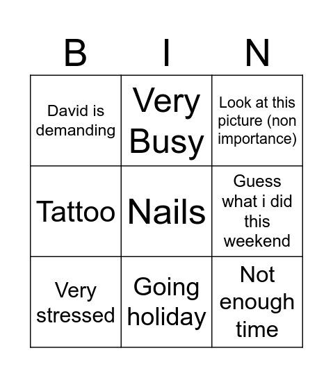 Gremlin Games Bingo Card