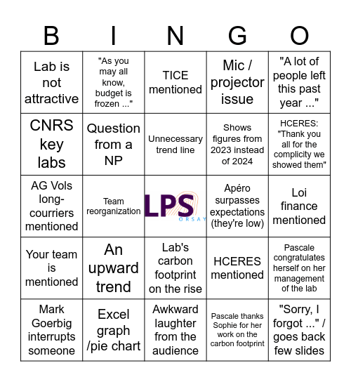 AG LPS 2025 Bingo Card