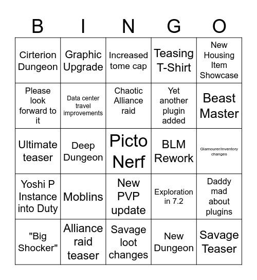 FFXIV BINGO Card
