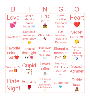 TASS Valentine's Day Bingo Card