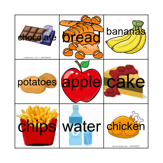 FOOD Bingo Card
