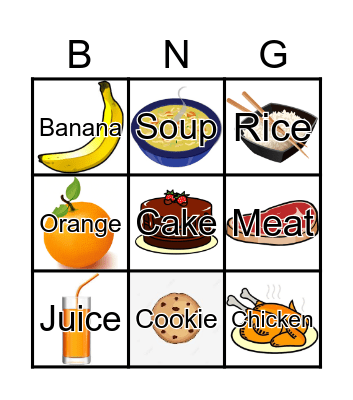 FOOD Bingo Card