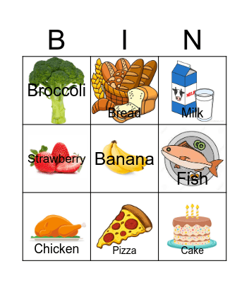 FOOD Bingo Card