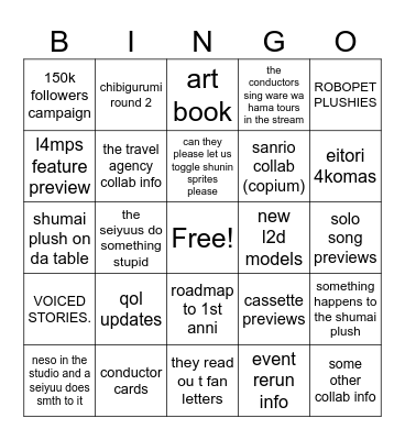 eitori sp Bingo Card