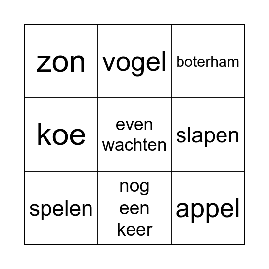 gebaren bingo Card