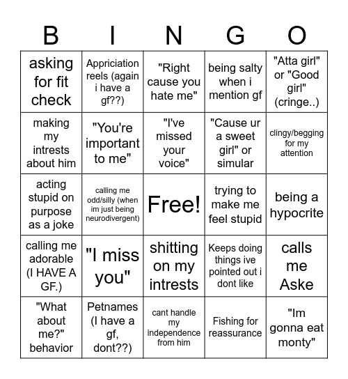 Leyton Bingo Card