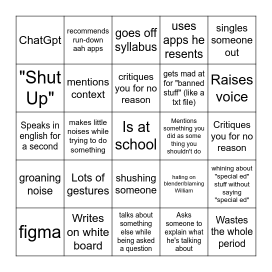 Lampron Bingo Card