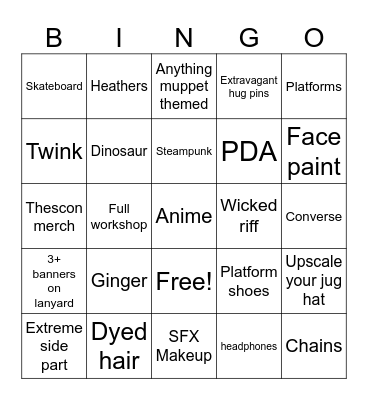 Thescon Bingo!! Bingo Card