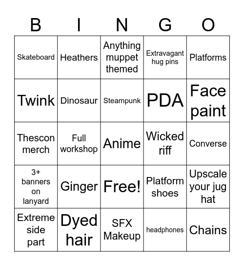 Thescon Bingo!! Bingo Card