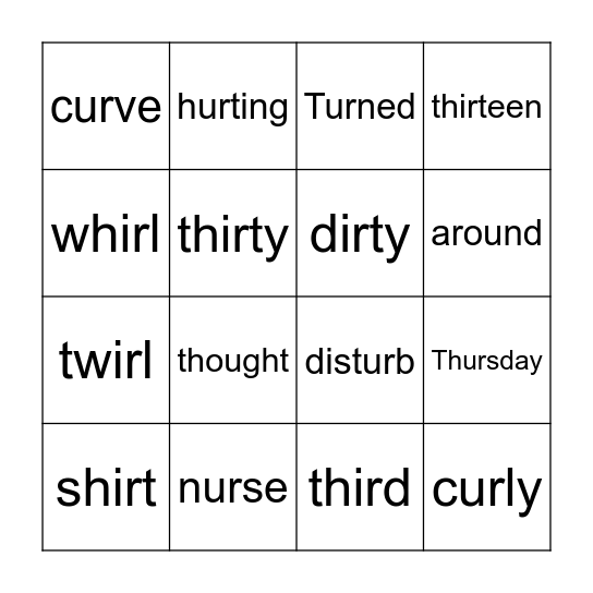 ir ur Bingo Card