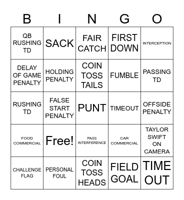 SB Party Bingo Card