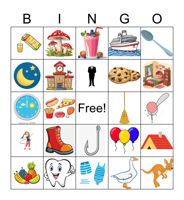 OO and UI Bingo Card