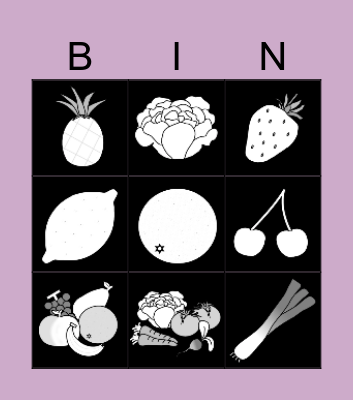 Groenten en fruit Bingo Card