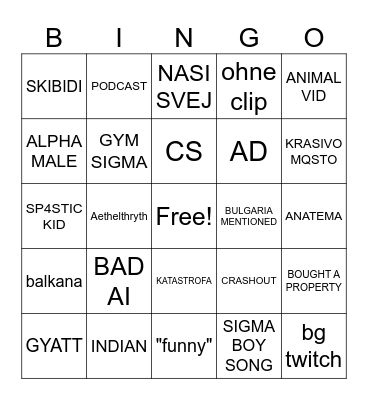 INSTAGRAM REELS BINGO Card
