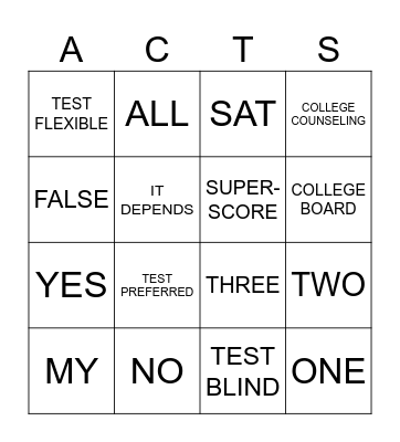 TESTING Bingo Card