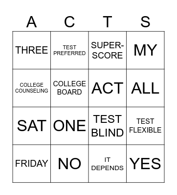 seminar Bingo Card
