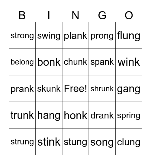 BINGO Card